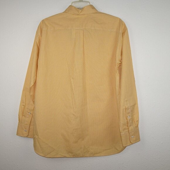 J.McLaughlin Finn Blouse Women's Size M Yellow Golden Check Cotton Preppy - Picture 5 of 9